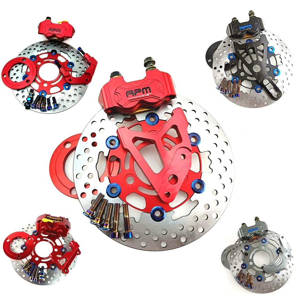 مكابح كهربائية CNC للدراجات ال - مراجعة Front Rear Brake Caliper Bracket Kit وسعره